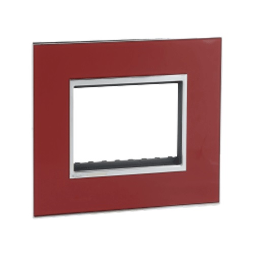 Legrand Arteor Mirror Red Cover Plate With Frame, 4 M, 5763 56